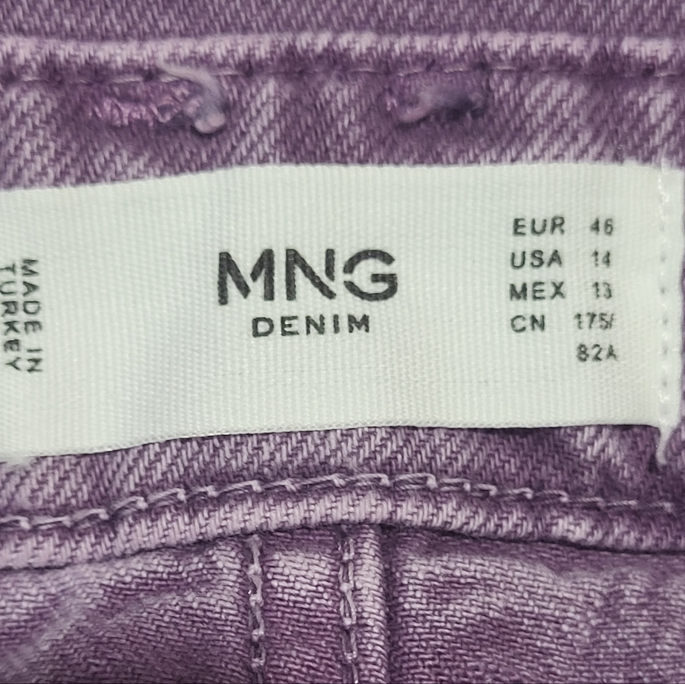 Mango High-Waist Mom Ankle Jeans Size 14 Purple New - Picture 7 of 7